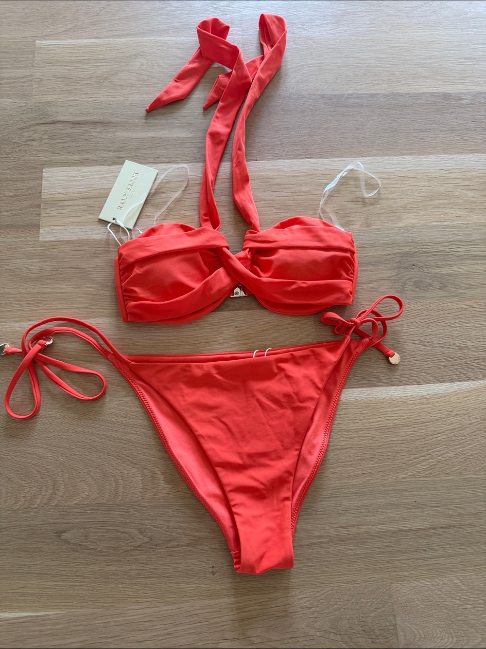 Ramy Brook orange Tie-Back Bikini Set ARIELLE top BENNI bottom XS/S